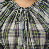 June Plaid Dress in Blue