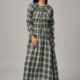 June Plaid Dress in Blue