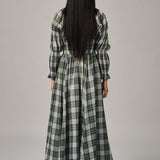 June Plaid Dress in Blue