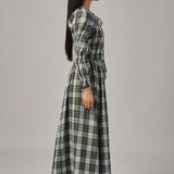 June Plaid Dress in Blue