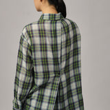 Statement-Button-Back Shirt in Blue