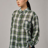 Statement-Button-Back Shirt in Blue