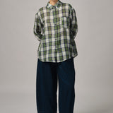 Statement-Button-Back Shirt in Blue