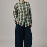 Statement-Button-Back Shirt in Blue