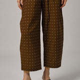 Sunday Barrel Pants in Brown Polka Dot