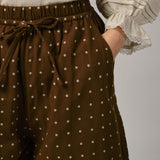 Sunday Barrel Pants in Brown Polka Dot