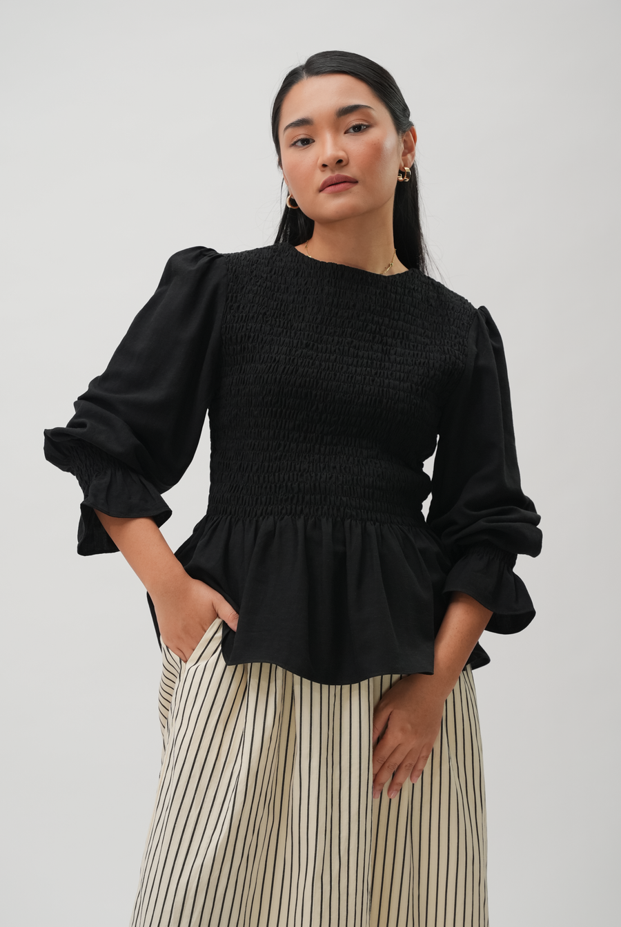 Glow Up Blouse in Black