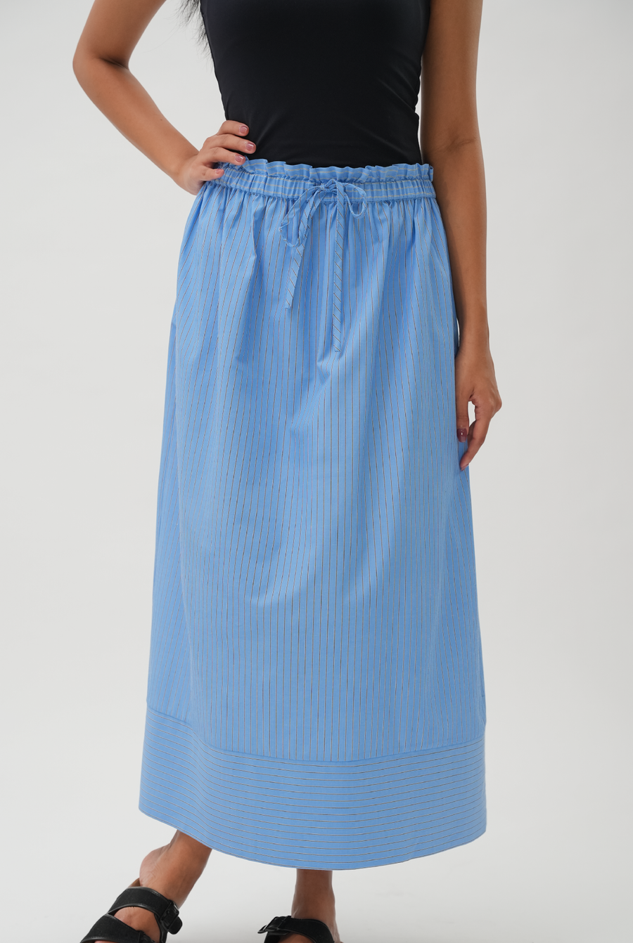 Good Time Skirt in Blue Stripe