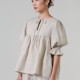 Holiday Linen Blouse in Dune