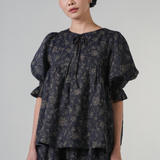 Holiday Ramie Blouse in Charcoal