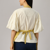 Ina Linen Gingham Apron in Butter