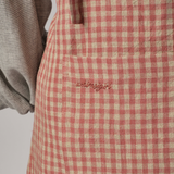Ina Linen Gingham Apron in Watermelon