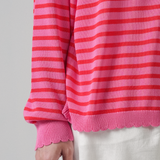 Jules Fine-Knit Jumper in Pink Stripe