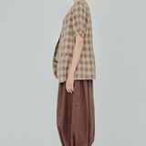 Studio Ramie Balloon Trousers in Chocolate