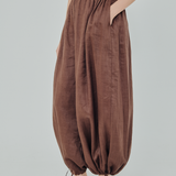 Studio Ramie Balloon Trousers in Chocolate