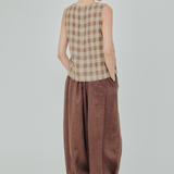 Studio Ramie Balloon Trousers in Chocolate