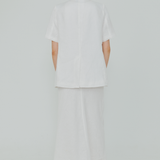 Midtown Linen Bias Dress in White
