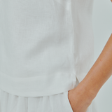 Midtown Linen Top in White