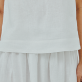 Midtown Linen Top in White