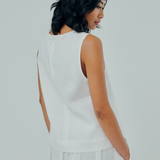 Midtown Linen Top in White