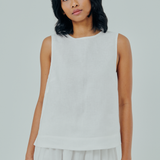 Midtown Linen Top in White