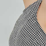 Midtown Linen Bias Dress in Black Gingham