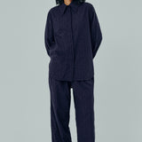 Friday Broderie Trousers in Navy