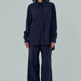 Friday Broderie Trousers in Navy