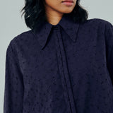 Galleria Broderie Shirt in Navy