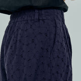 Friday Broderie Trousers in Navy