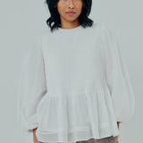 Athena Ramie Blouse in White