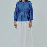 Big Day Linen Blouse in Cerulean
