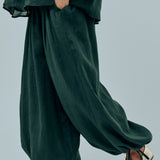 Studio Ramie Balloon Trousers in Emerald