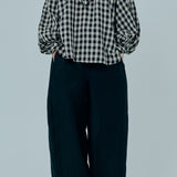 Studio Ruffle Blouse in Black Gingham