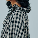 Studio Ruffle Blouse in Black Gingham