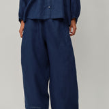 Sculptor Linen Pants in Navy Blue