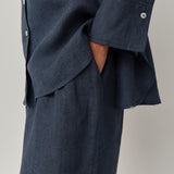 Friday Linen Pants in Bluesteel
