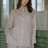 Friday Linen Shirt in Dusty Pink