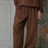 Friday Linen Pants in Chocolate