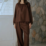 Friday Linen Pants in Chocolate