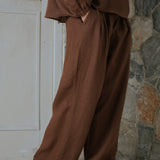 Friday Linen Pants in Chocolate