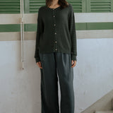 Iris Cable-Knit Cardigan in Emerald