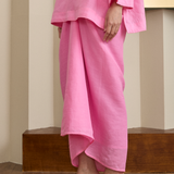 Signature Ramie Knot Skirt in Flamingo