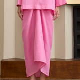 Signature Ramie Knot Skirt in Flamingo