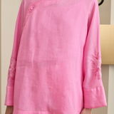Narumi Ramie Tunic in Flamingo