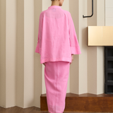 Narumi Ramie Tunic in Flamingo