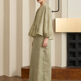 Asha 2-Piece Ramie Blouse in Verdant Floral