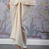 Signature Linen Knot Skirt in Cream