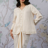 Signature Linen Kebaya Top in Cream