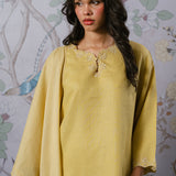 Eternal Linen Kurung Set in Butter